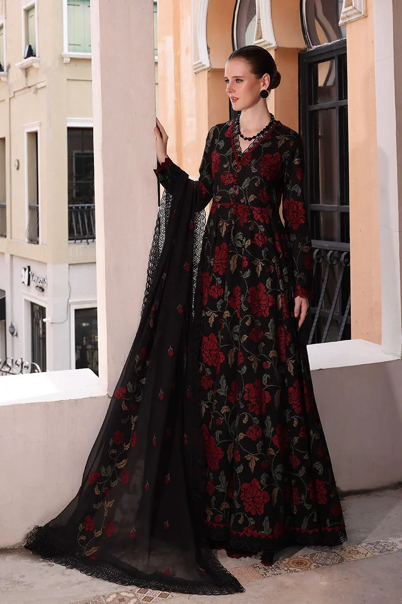 Premium 3 Piece Embroidered Lawn Suit with Front Panel Patch | Pakistan