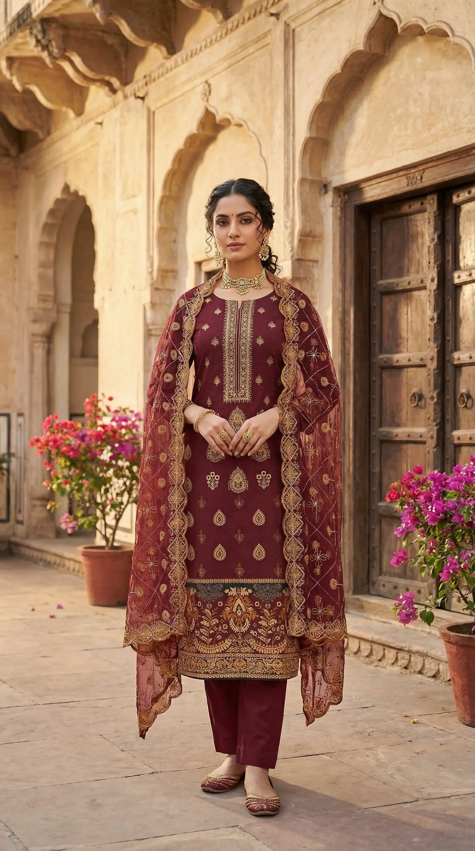 Printed Lawn 3 Piece Suit | Embroidered Shirt & Chiffon Dupatta Pakistan