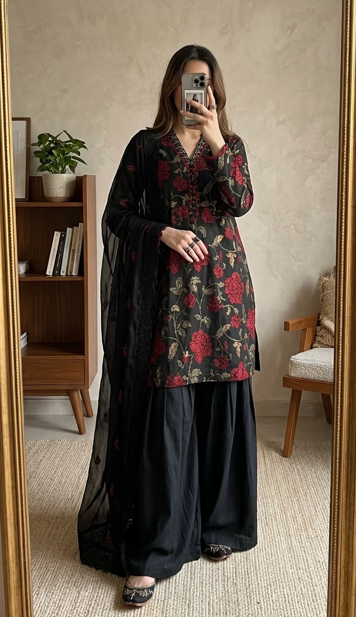 Premium 3 Piece Embroidered Lawn Suit with Front Panel Patch | Pakistan